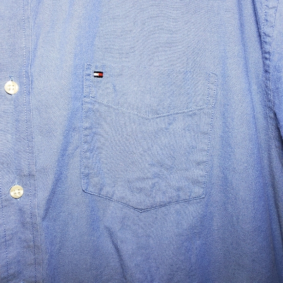 TOMMY HILFIGER Blue Button Down Short Sleeve Size XL - Picture 6 of 10
